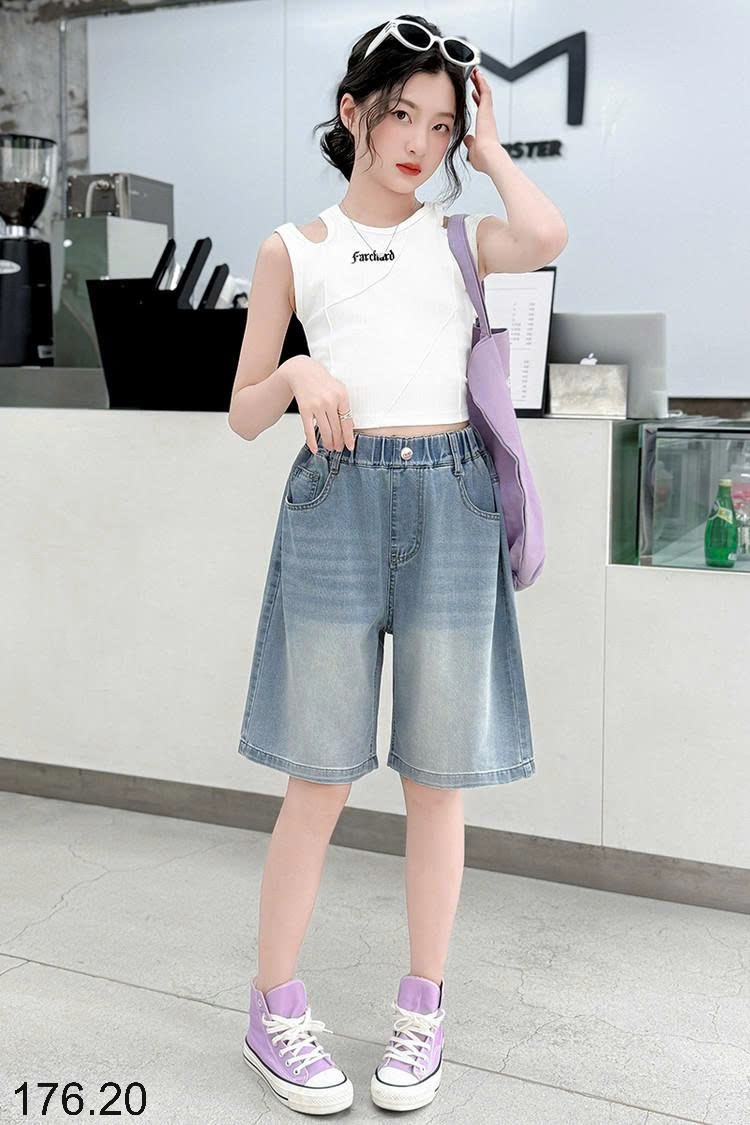 25HA176.20 -QUẦN SHORT JEAN BÉ GÁI SIZE ĐẠI