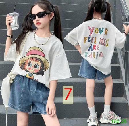 25HA166.25 - SET 2ÁO PHÔNG COTTON BÉ GÁI SIZE ĐẠI