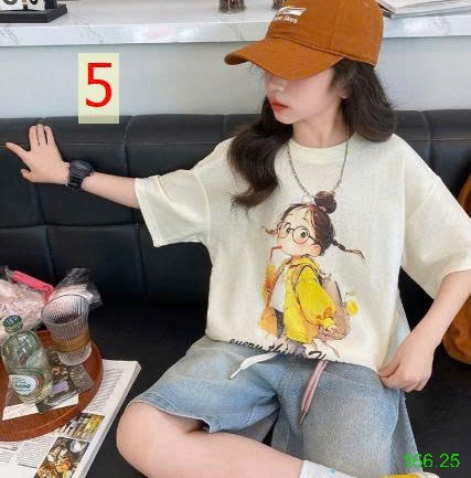 25HA166.25 - SET 2ÁO PHÔNG COTTON BÉ GÁI SIZE ĐẠI
