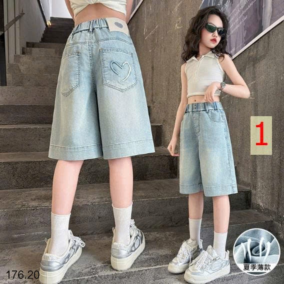 25HA176.20 -QUẦN SHORT JEAN BÉ GÁI SIZE ĐẠI