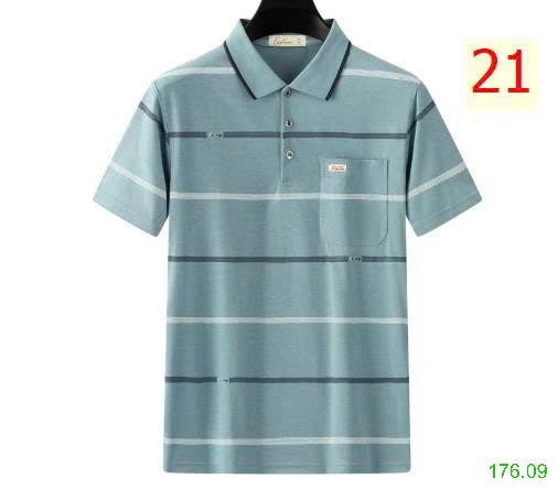 25HA176.09 - ÁO POLO KẺ TRUNG NIÊN CHO BỐ