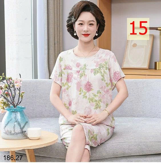 25HA186.27 - BỘ LANH LỤA TRUNG NIÊN CHO MẸ