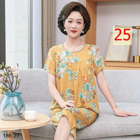 25HA186.27 - BỘ LANH LỤA TRUNG NIÊN CHO MẸ