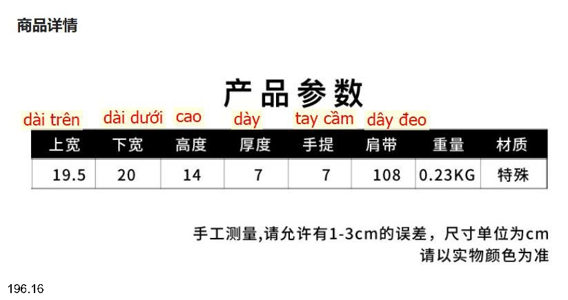 25HA196.16 - TÚI XÁCH FASHION CHO NỮ