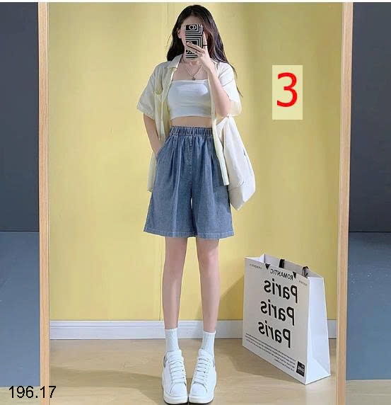 25HA196.17 - QUẦN SHORT DEMIN TENCEL CHO NỮ