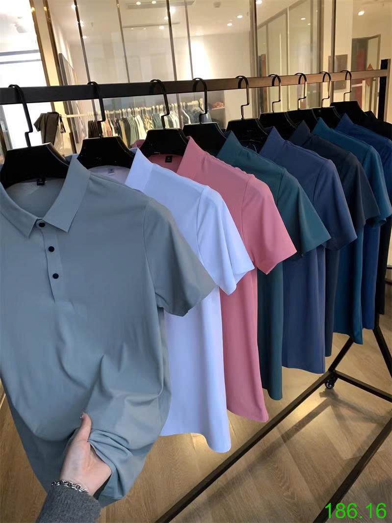 25HA186.16 - ÁO POLO LỤA BĂNG TRƠN MÀU NAM INBLUE