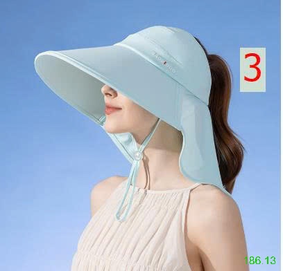 25HA186.13 - MŨ CHỐNG NẮNG HỞ ĐẦU TRÙM GÁY CHO NỮ