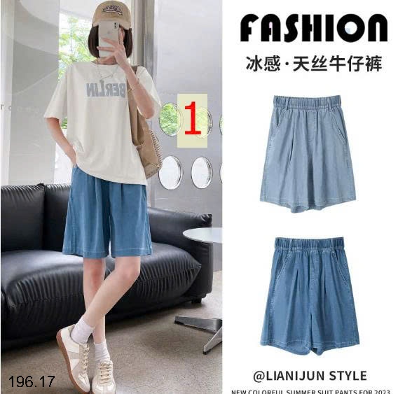 25HA196.17 - QUẦN SHORT DEMIN TENCEL CHO NỮ