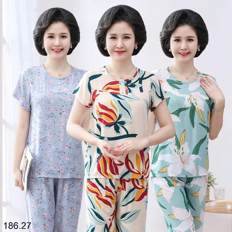25HA186.27 - BỘ LANH LỤA TRUNG NIÊN CHO MẸ