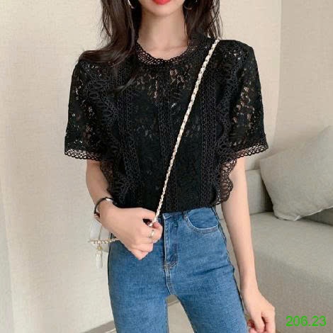 25HA206.23 - ÁO SƠ MI PHỐI REN