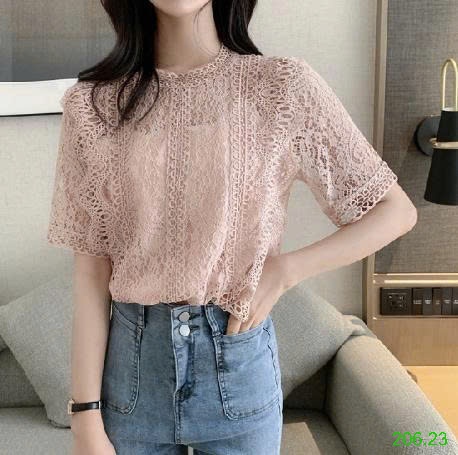 25HA206.23 - ÁO SƠ MI PHỐI REN