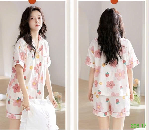 25HA206.17 - BỘ NGỦ PIZAMA CỘC TAY NỮ