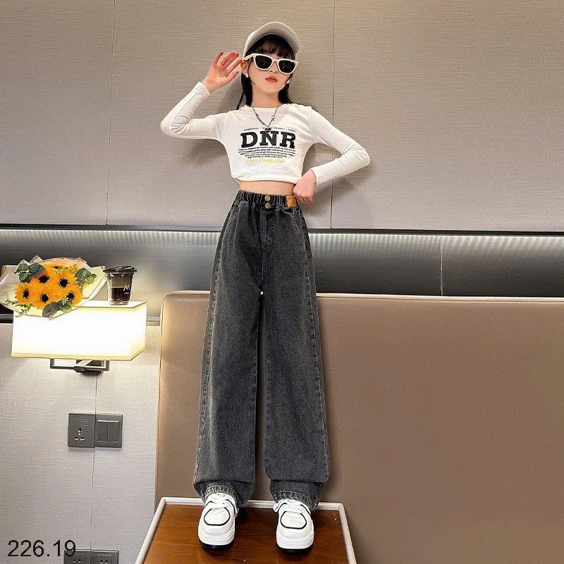 25HA226.19 - QUẦN JEAN ỐNG SUÔNG BÉ GÁI SIZE ĐẠI