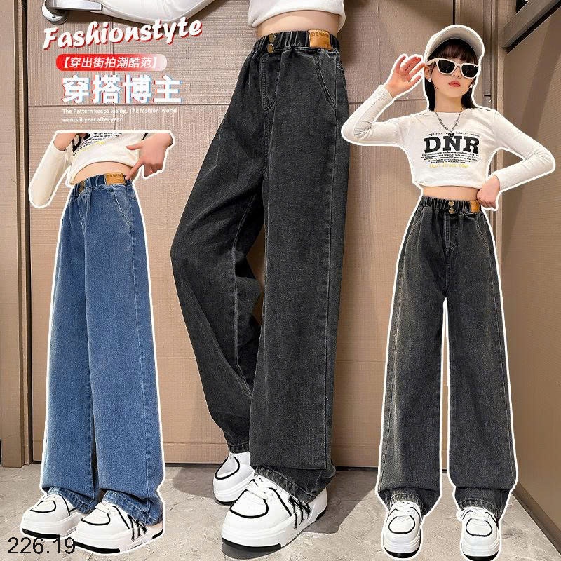 25HA226.19 - QUẦN JEAN ỐNG SUÔNG BÉ GÁI SIZE ĐẠI