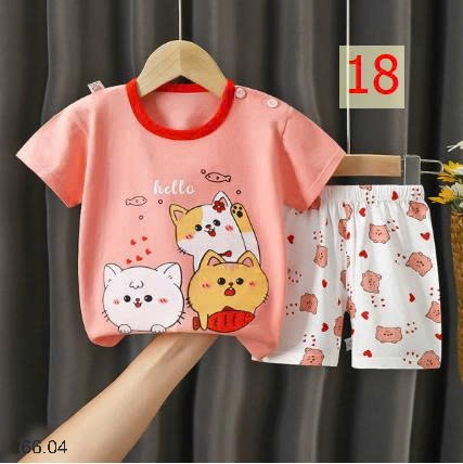 25HA266.04 - SET 2 BỘ COTTON MẶC NHÀ CHO BÉ YÊU