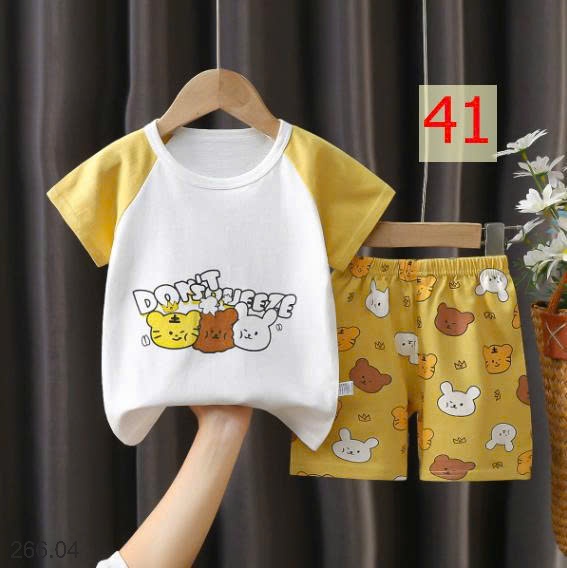 25HA266.04 - SET 2 BỘ COTTON MẶC NHÀ CHO BÉ YÊU