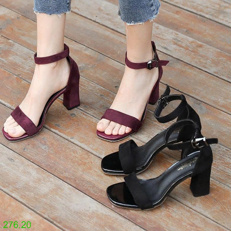 25HA276.20 - SANDAL QUAI NGANG GÓT VUÔNG NỮ