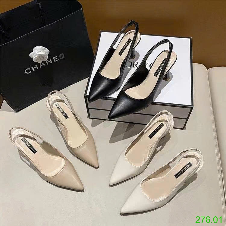 25HA276.01 - GIÀY CAO GÓT HỞ GÓT MŨI NHỌN NỮ