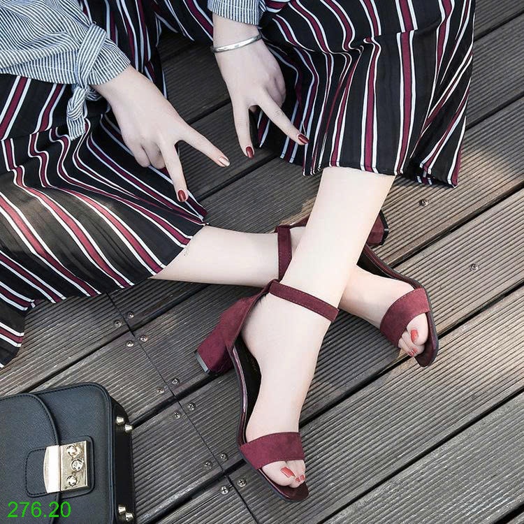 25HA276.20 - SANDAL QUAI NGANG GÓT VUÔNG NỮ