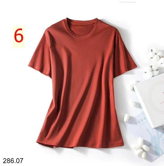 25HA286.07 - ÁO THUN MERCERIZED TAY NGẮN CHO NỮ FULLBOX