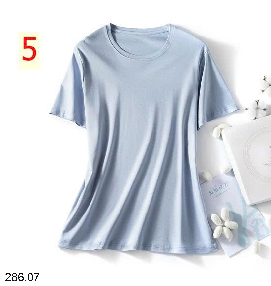 25HA286.07 - ÁO THUN MERCERIZED TAY NGẮN CHO NỮ FULLBOX