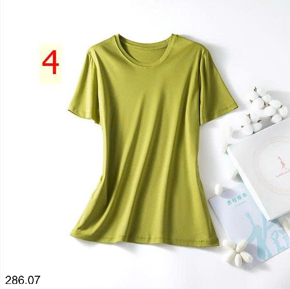 25HA286.07 - ÁO THUN MERCERIZED TAY NGẮN CHO NỮ FULLBOX