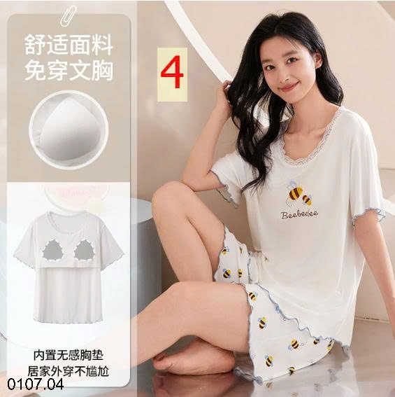 25HA0107.04 - BỘ NGỦ VIỀN BÈO KÈM ĐỆM NGỰC
