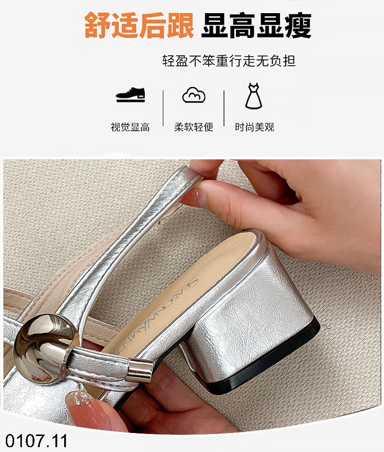 25HA0107.11 - SANDAL HỞ GÓT MŨI VUÔNG NỮ