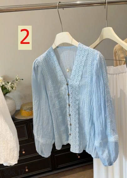 25HA306.17 - ÁO SƠ MI CỔ V ANNA