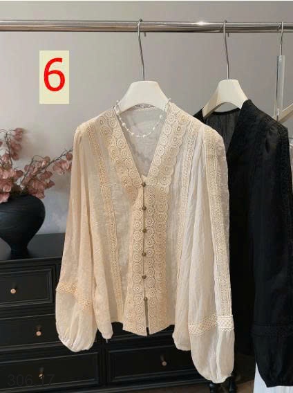 25HA306.17 - ÁO SƠ MI CỔ V ANNA