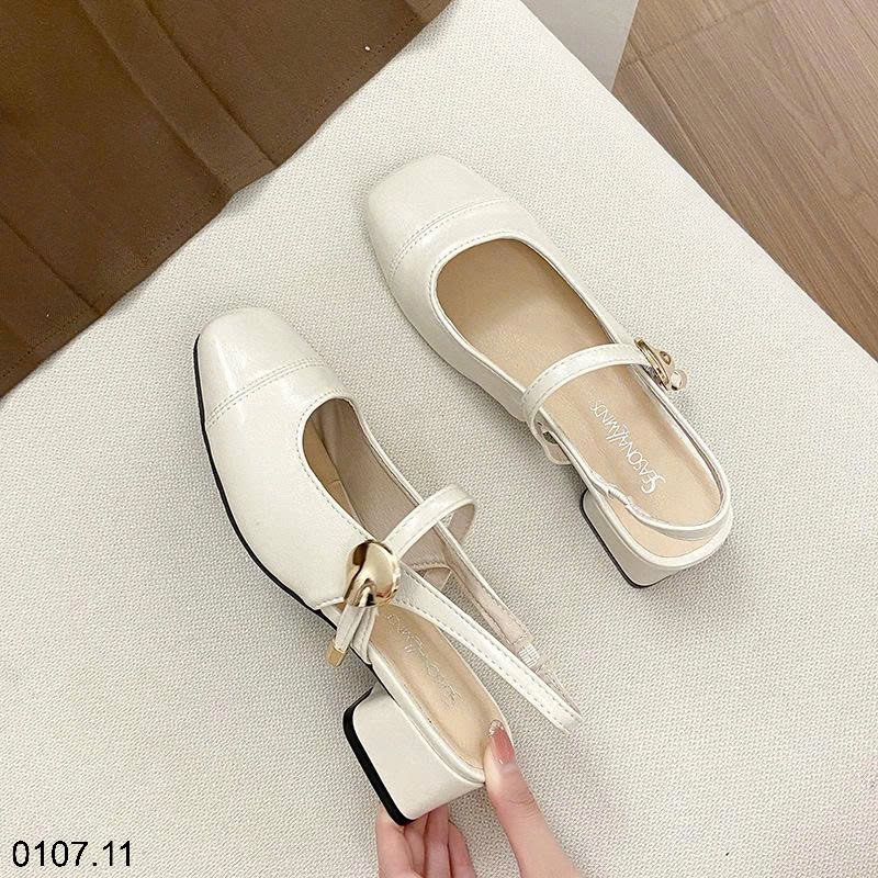25HA0107.11 - SANDAL HỞ GÓT MŨI VUÔNG NỮ