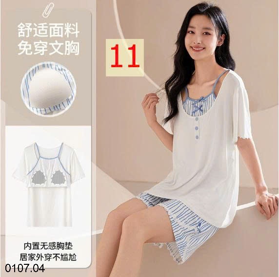 25HA0107.04 - BỘ NGỦ VIỀN BÈO KÈM ĐỆM NGỰC