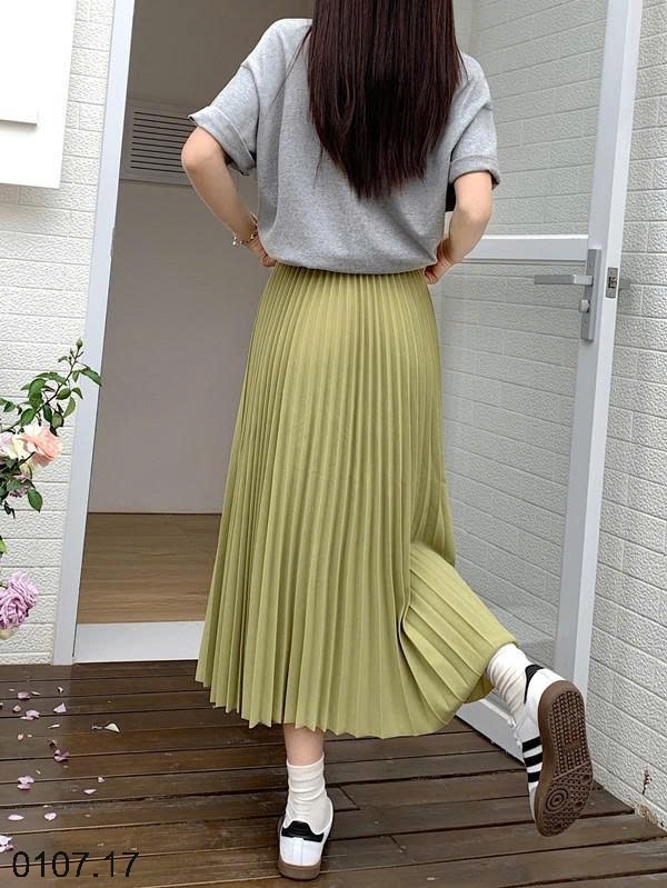 25HA0107.17 - CHÂN VÁY DÀI XẾP LY