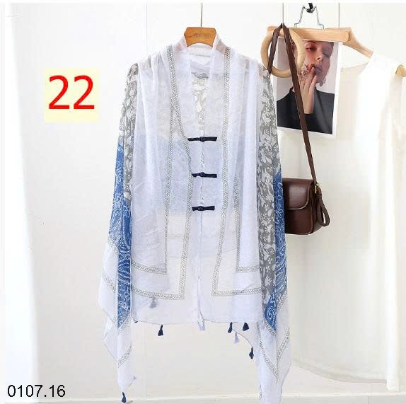 25HA0107.16 - KHĂN CHOÀNG HOẠ TIẾT
