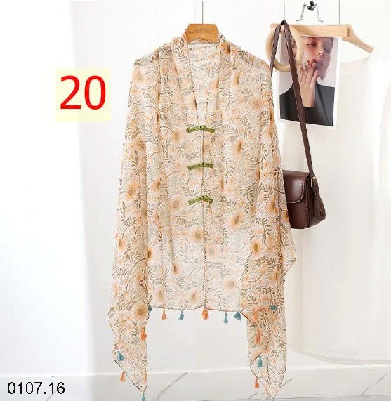 25HA0107.16 - KHĂN CHOÀNG HOẠ TIẾT