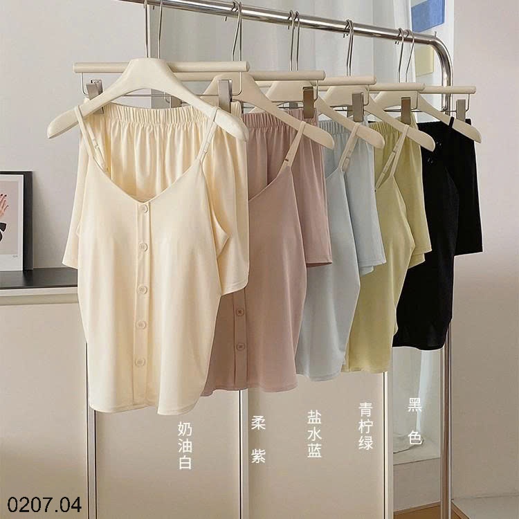 25HA0207.04 - BỘ MẶC NHÀ 2S KÈM BRA QUẢNG CHÂU CAO CẤP