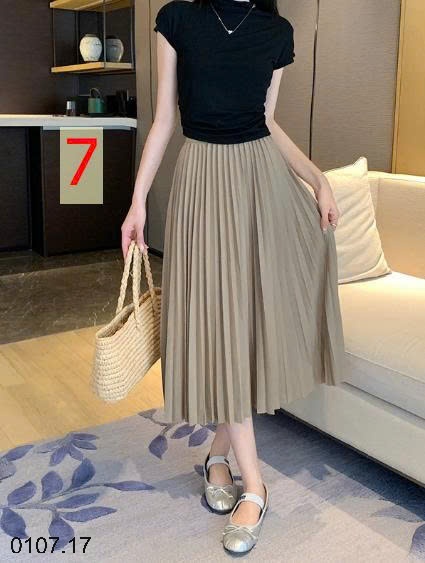 25HA0107.17 - CHÂN VÁY DÀI XẾP LY