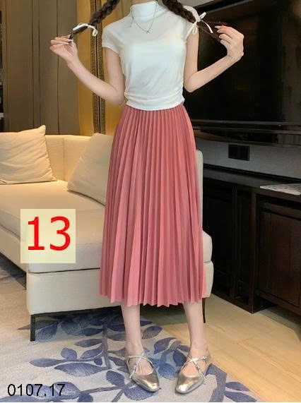 25HA0107.17 - CHÂN VÁY DÀI XẾP LY