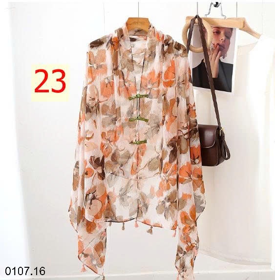 25HA0107.16 - KHĂN CHOÀNG HOẠ TIẾT