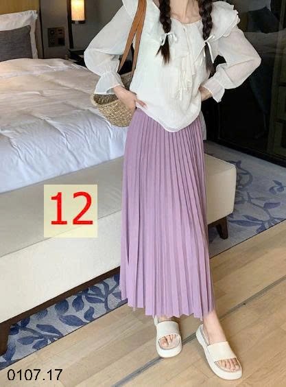 25HA0107.17 - CHÂN VÁY DÀI XẾP LY