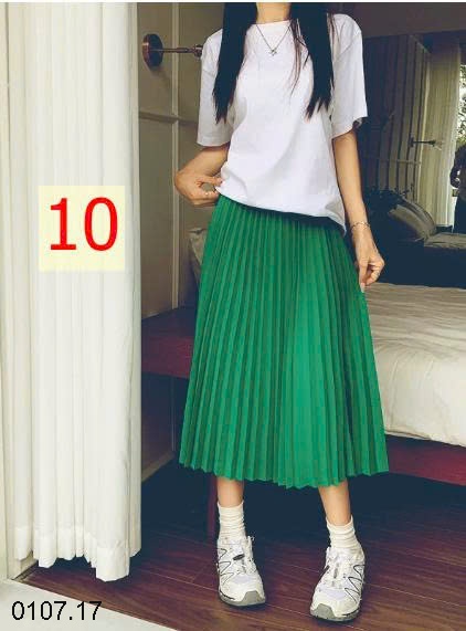 25HA0107.17 - CHÂN VÁY DÀI XẾP LY