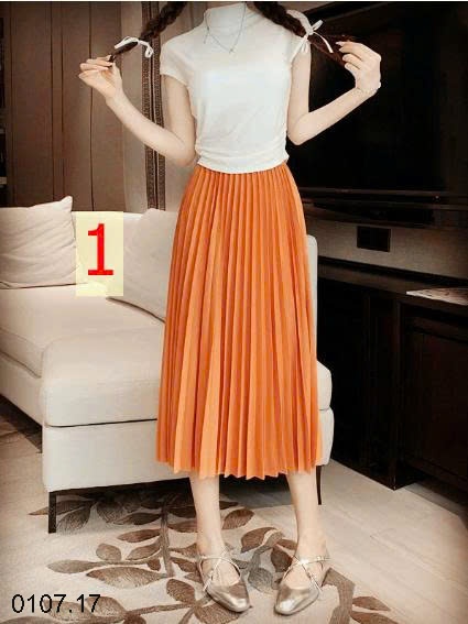 25HA0107.17 - CHÂN VÁY DÀI XẾP LY