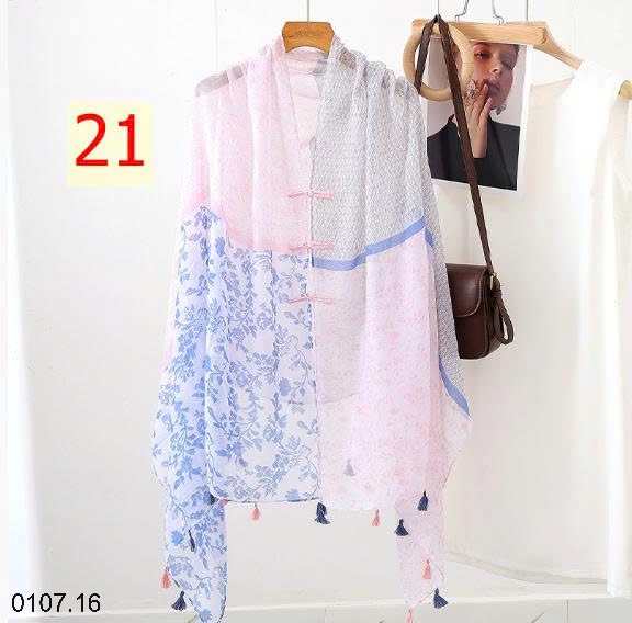 25HA0107.16 - KHĂN CHOÀNG HOẠ TIẾT