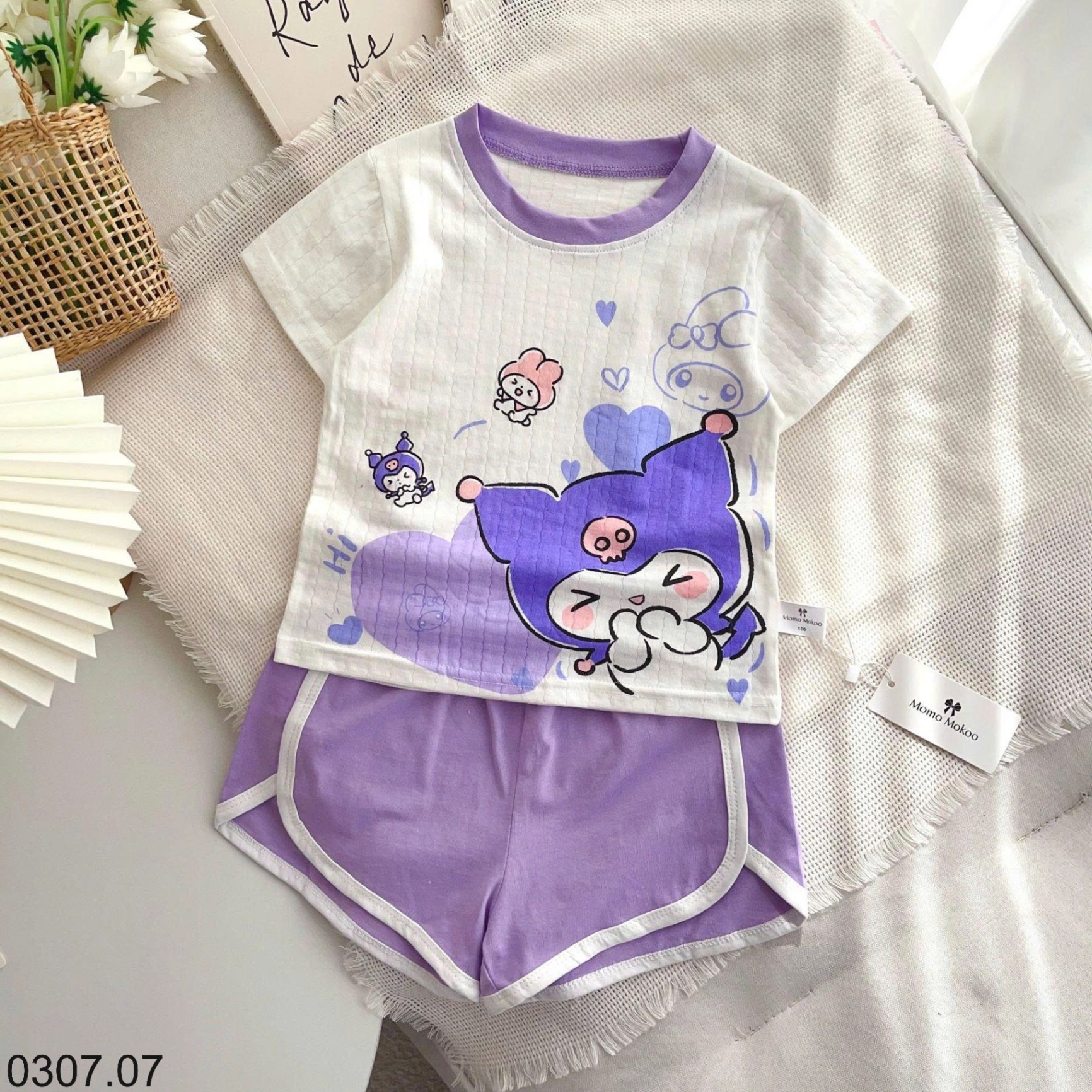 25HA0307.07 - BỘ HOẠT HÌNH CỘC TAY CHO BÉ HÃNG MOMO MOKOO