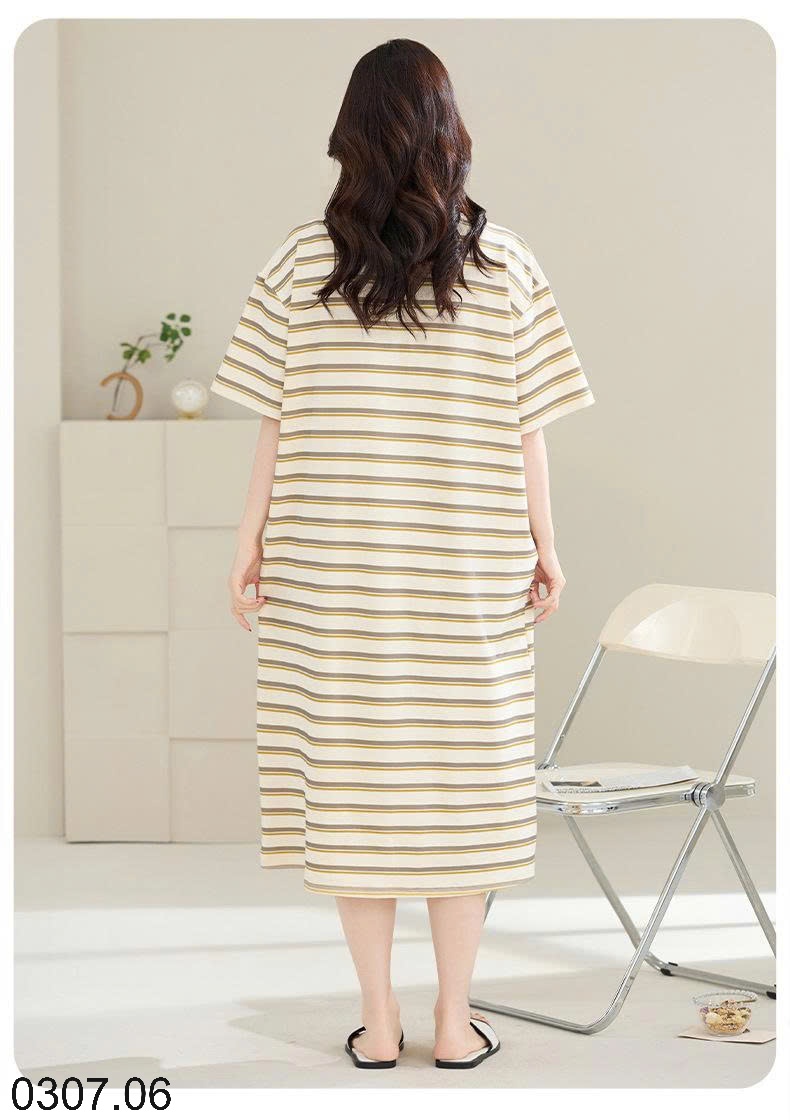 25HA0307.06 - VÁY NGỦ COTTON NGUYÊN CHẤT NỮ