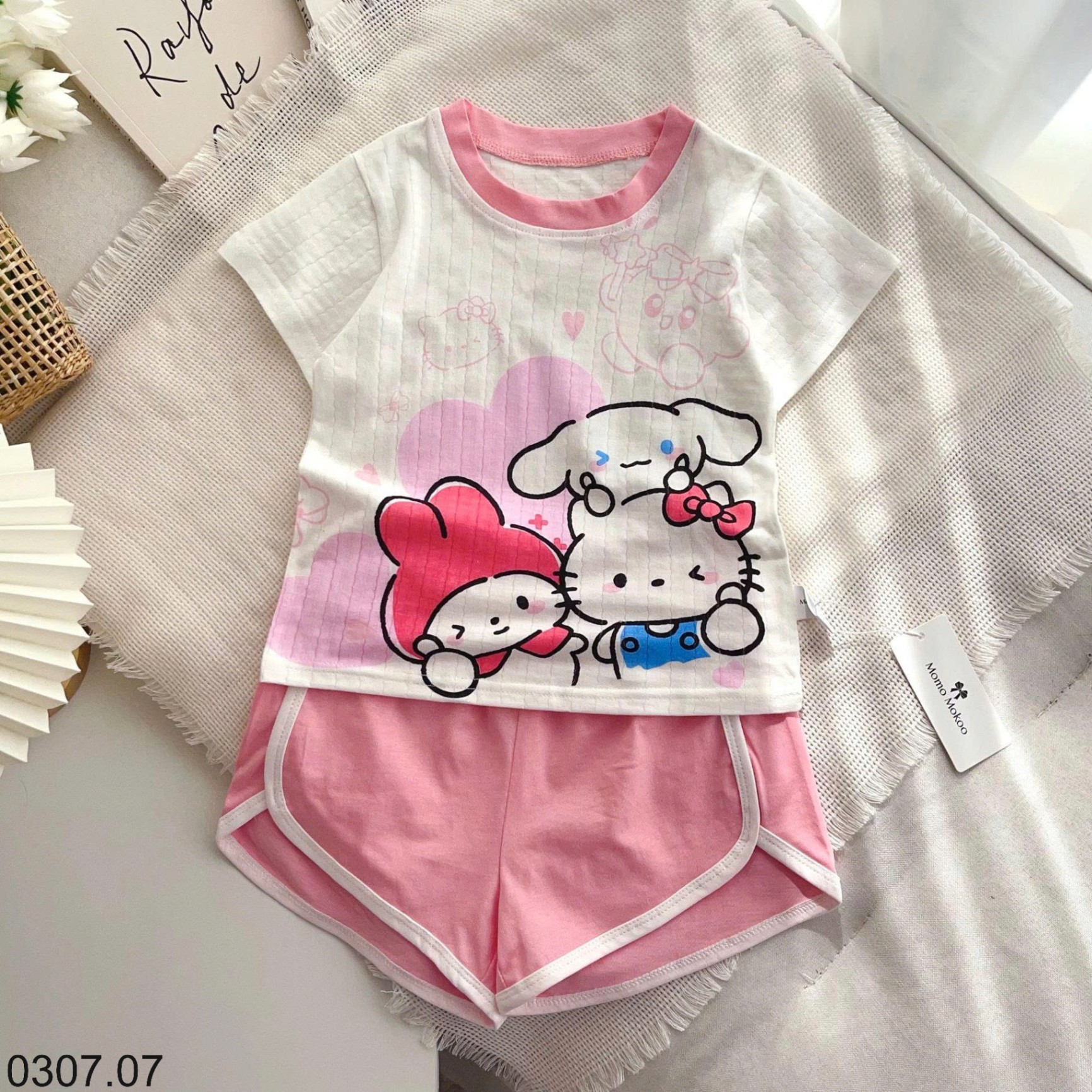 25HA0307.07 - BỘ HOẠT HÌNH CỘC TAY CHO BÉ HÃNG MOMO MOKOO