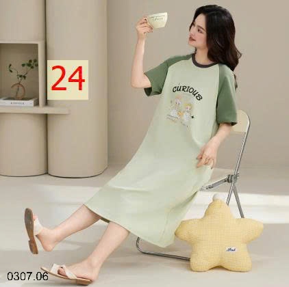 25HA0307.06 - VÁY NGỦ COTTON NGUYÊN CHẤT NỮ