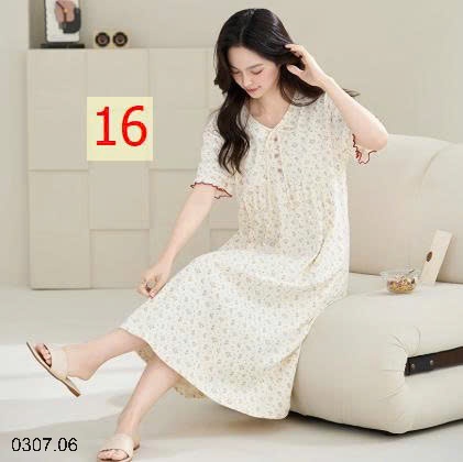 25HA0307.06 - VÁY NGỦ COTTON NGUYÊN CHẤT NỮ