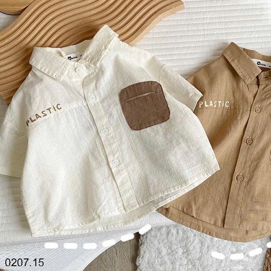 25HA0207.15 - ÁO SƠ MI PHỐI MÀU BÉ TRAI