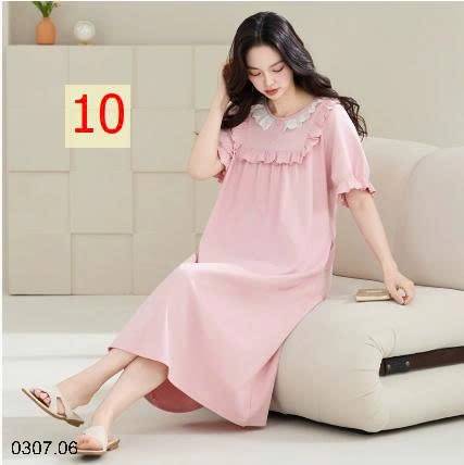 25HA0307.06 - VÁY NGỦ COTTON NGUYÊN CHẤT NỮ